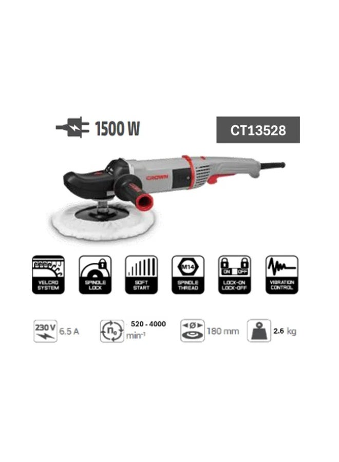 Crown 7-inch 1500W Speed ​​Polisher, Model CT13528 - Image 2
